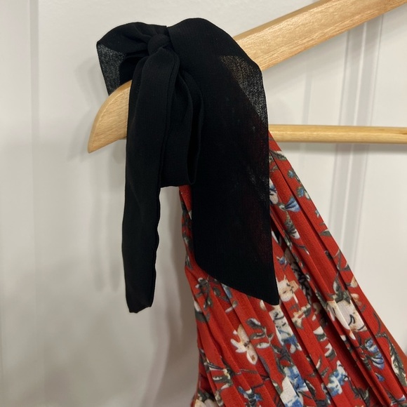 NWOT Lulus Such Sophistication Rust Red Floral Pleated Maxi Dress - Picture 4 of 8